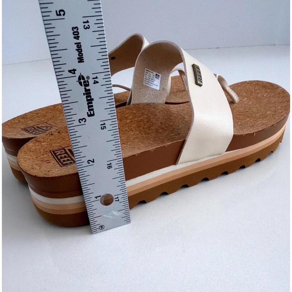 Reef Cushion Sol Hi Cream Platform Sandals Cork Footbed Womens 11